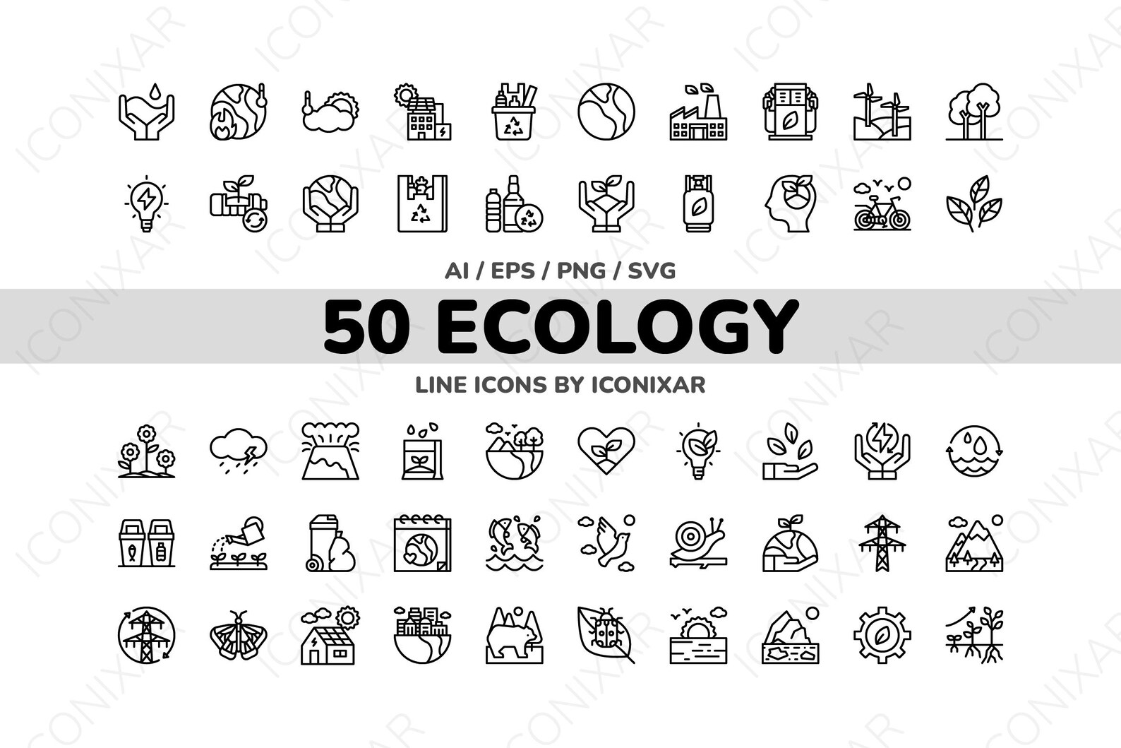 Ecology Outline Icon Pack, SVG, PNG, Vector Icons - Etsy