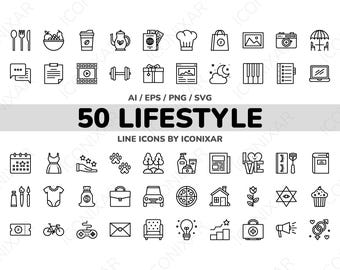 Lifestyle Outline Icon Pack, SVG, PNG, Vector Icons
