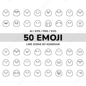 Emoji Outline Icon Pack, SVG, PNG, Vector Icons