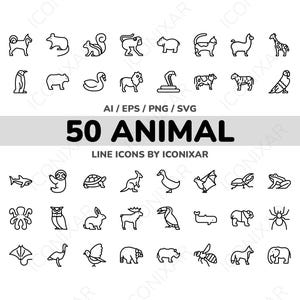 Animal Outline Icon Pack, SVG, PNG, Vector Icons