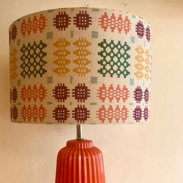 Handmade Welsh Tapestry Blanket design lampshade