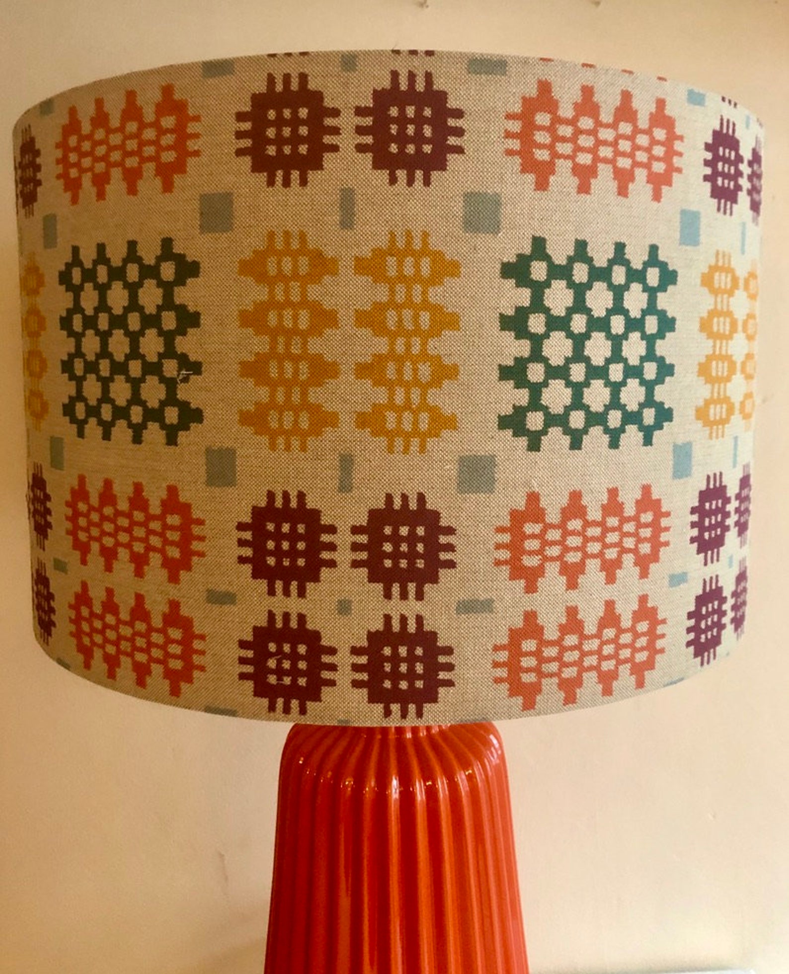 Handmade Welsh Tapestry Blanket Design Lampshade Etsy UK