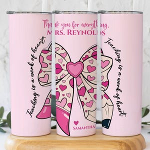 Custom Teacher Tumbler, Personalized Teacher Tumbler with Name, Gift for teacher, Teacher tumbler, Teacher Appreciation Gift, Teacher Cup