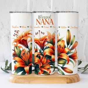Personalized Nana Tumbler Floral Nana 20 oz Tumbler with Straw Custom Gifts for Grandma Nana Gift Cute Nana Cup Mother&#39;s Day Gifts for Nana