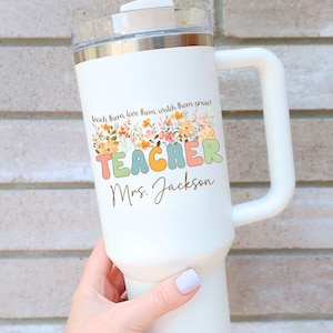 Custom Teacher Tumbler, Personalized Teacher Tumbler with Name, Gift for teacher, Teacher tumbler, Teacher Appreciation Gift, Teacher Cup