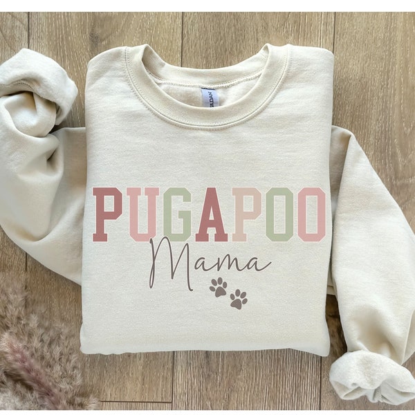 Pugapoo Mom Sweatshirt, Pugapoo Crewneck, Pugapoo Owner Gift, Pugapoo Sweatshirt, Pugapoo Sweater for Women, Dog Mom Shirt, Pugapoo Mama