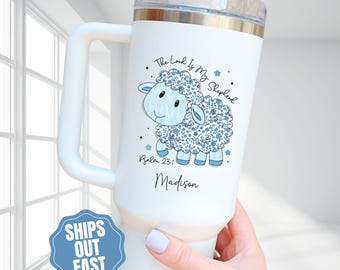 Christian Tumbler, Personalized Gift for Pastor, Custom Jesus Cup with Name, Christian Merch, Faith Gift for Mom, Religious Travel Mug