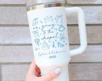 Custom Unique Gift for Bride, Mrs Engagement Gift, Engaged 40 OZ Tumbler, Bridal Shower Gift, Personalized Wedding Gift for Bride to Be