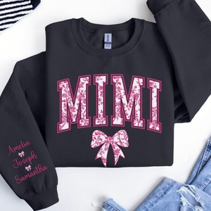 Personalized Mimi Sweatshirt, Mimi With Grandkids Names Crewneck, Gift For New Mimi, Custom sweatshirt, Gift for grandma, Grandmother Gift