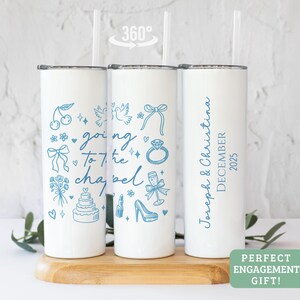 Custom Unique Gift for Bride, Mrs Engagement Gift, Engaged 20 OZ Tumbler, Bridal Shower Gift, Personalized Wedding Gift for Bride to Be