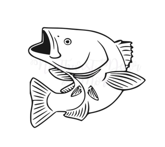 Download Fish Svg Fish Outline Svg Fishing Svg Fish Digital File Etsy