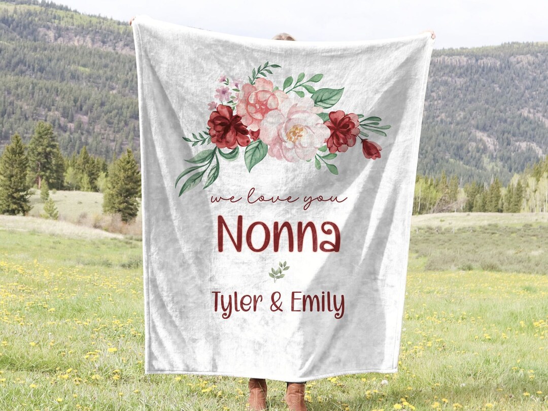 Personalized Nonna Blanket, Mother's Day Gift for Nonna, Personalized