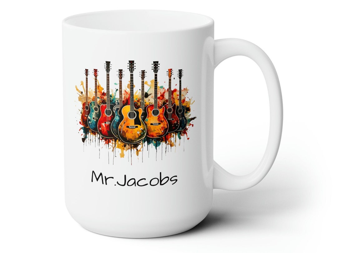 Personalized Guitar Mug, Guitar Gifts, Guitar Cup, Guitarist Gifts