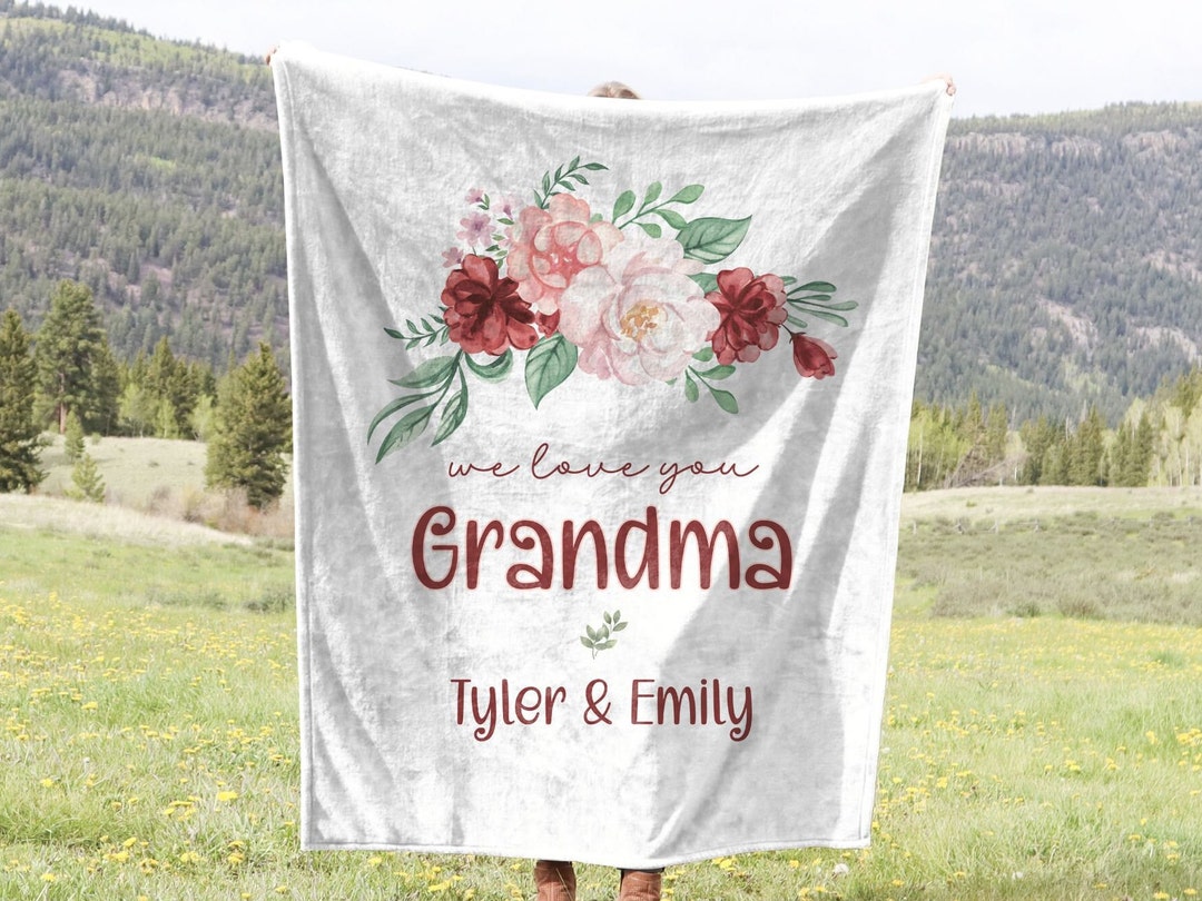 Personalized Grandma Blanket, Mother's Day Gift for Grandma
