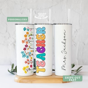 Custom Teacher Tumbler, Personalized Teacher Tumbler with Name, Gift for teacher, Teacher tumbler, Teacher Appreciation Gift, Teacher Cup