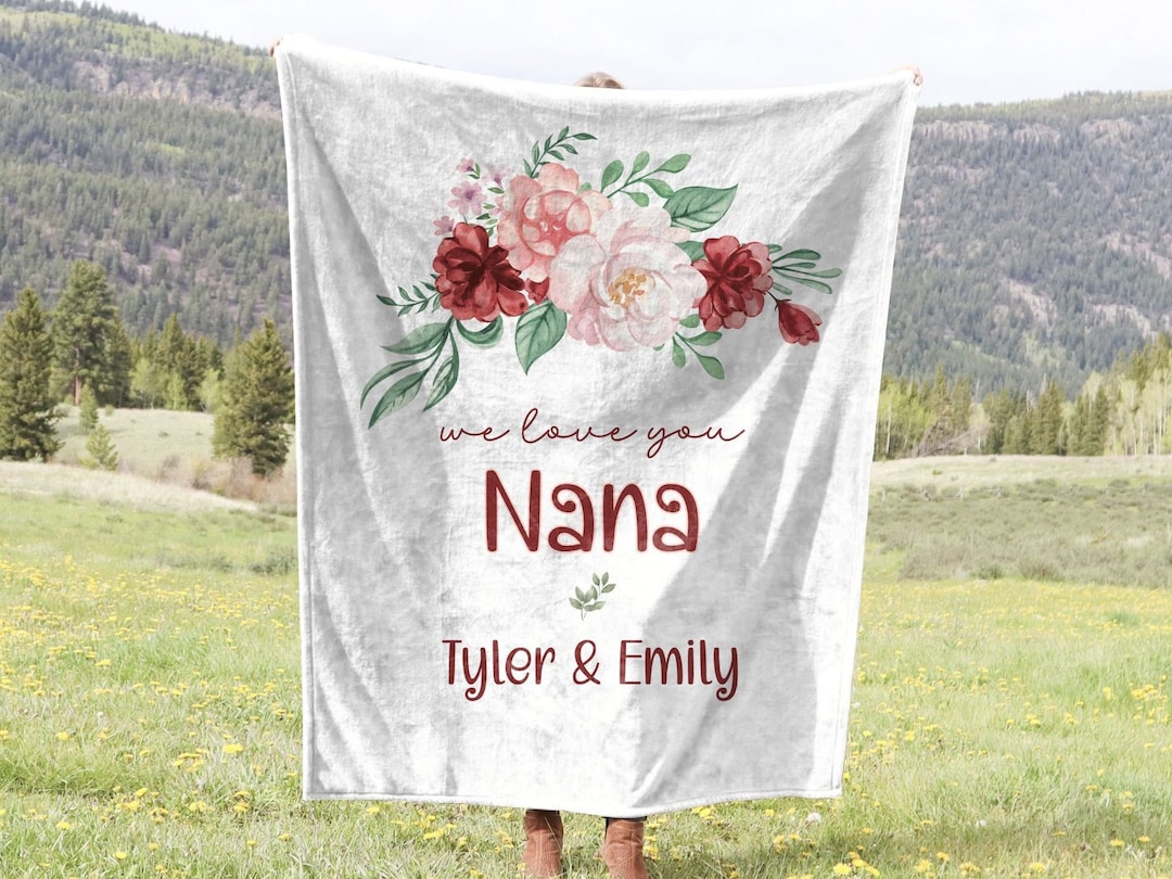 Personalized Nana Blanket, Mother's Day Gift for Nana, Personalized