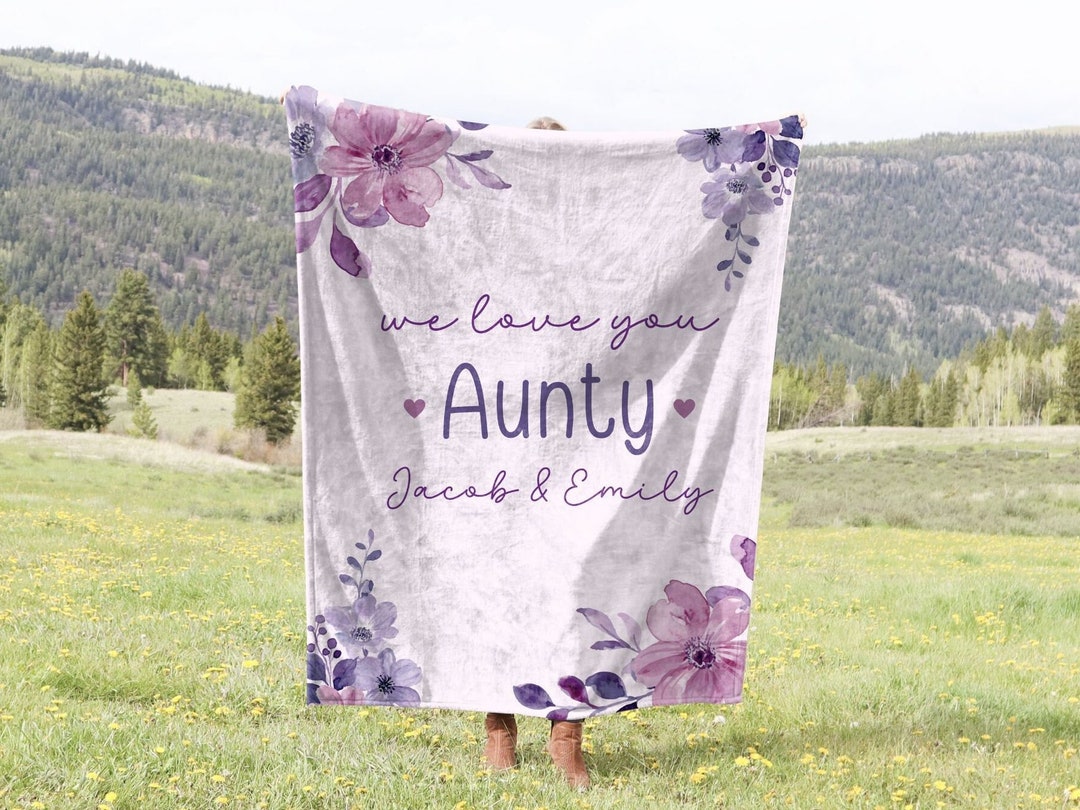 Personalized Aunty Blanket, Gift for Aunt, Aunt Birthday, Mothers Day