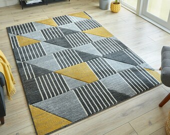 wallpapers Yellow And Grey Rugs Uk yellow grey rug etsy