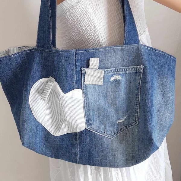 Anthelme : le sac à main en jean recyclé, le porte-monnaie et porte-clefs