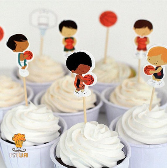 24pcs Basketball Kobe Bryant Cake Toppers Sports Cupcake Picks Etsy