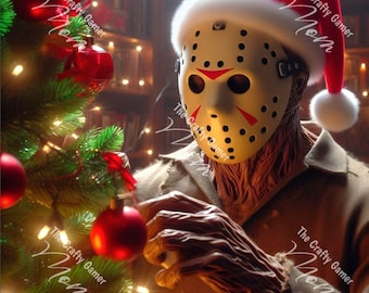 Christmas Tree Decorating Jason - Sublimation PNG 3072 x 3072 - 150 DPI - Instant Download!