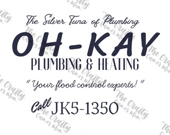 Oh-Kay Plumbing Home Alone Wet Bandits Christmas - PNG i SVG 4000 x 4000 - Natychmiastowe pobranie!