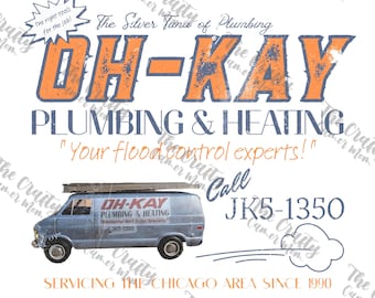 Oh-Kay Plumbing Home Alone Wet Bandits - Sublimacja PNG (natychmiastowe pobranie)
