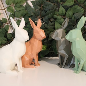Unique gift, gift for her, animal figurine, geometric bunny figure, rabbit figurine, Easter bunny