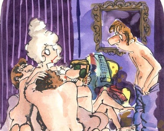 Preliminary Playboy Cartoon by the late Roy Raymonde - an original cartoon drawn between 1972-2002