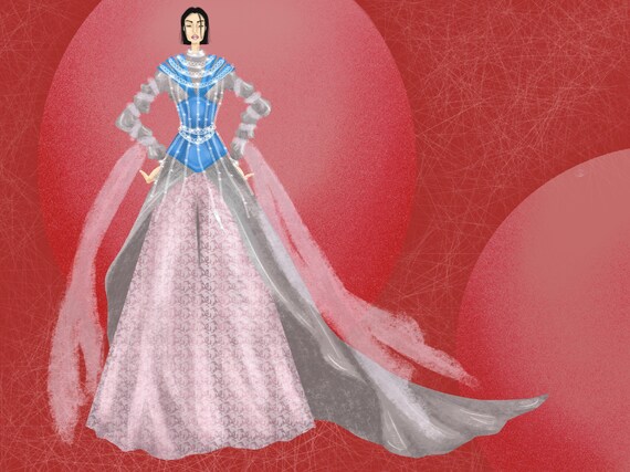 Disney Mulan Ispired Dress Disney Wedding Gown Unique Etsy
