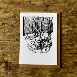 Cycling Card, Mountain Bike Card, Winter Trails, MTB