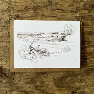 Cartão de ciclismo, cartão de felicitações para mountain bike,