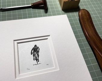 Festive 500, Wood engraving, Cycling Art, Limited Edition Print,