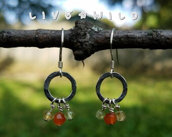 SALE Autumn inspired gemstone earrings