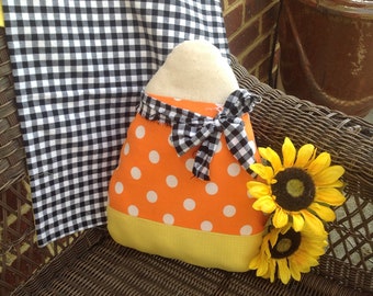 Candy Corn Pillow: Fall Halloween Throw Pillow, Autumn Decor
