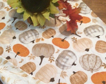 Fall table runner Halloween table runner Pumpkin table runner reversible pumpkindecor fall plaid table runner autumn farmhouse table runner