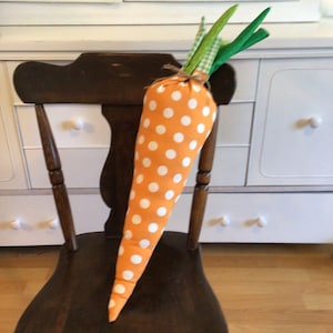 Large Stuffed Easter Carrot Pillow: Farmhouse Country Decor