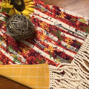 Fall table runner Thanksgiving table runner fall autumn plaid table runner farmhouse table runner Halloween table woodsy table runner decor