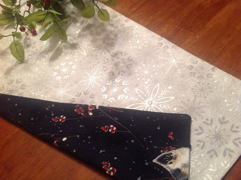 Navy blue Christmas table runner navy blue Christmas cardinal Etsy