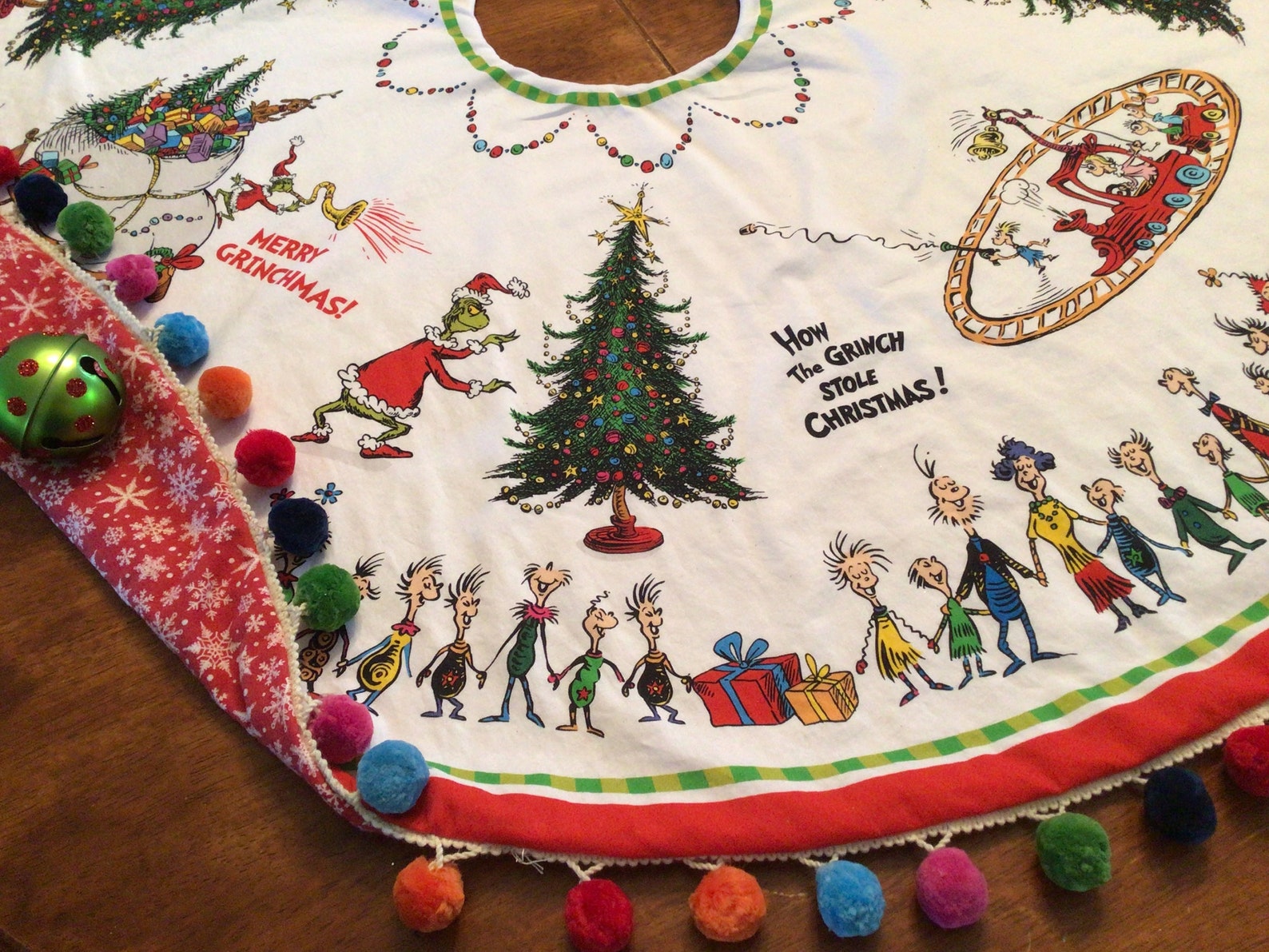 Grinch Table Runner Red Grinch Christmas Table Runner Dr. Etsy