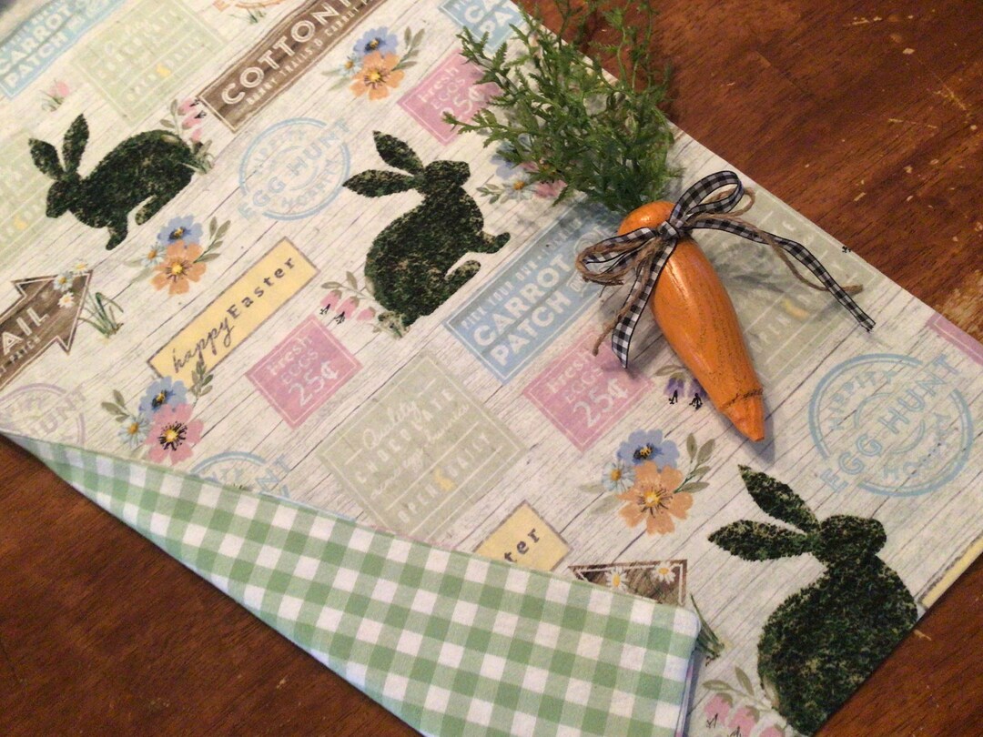 Easter Bunny Table Runner Spring Table Runner Easter Tier Tray