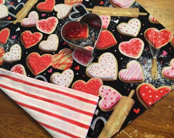 Valentine table runner reversible country valentine cookie table runner heart table runner valentine decor Modern valentine’s Day decor