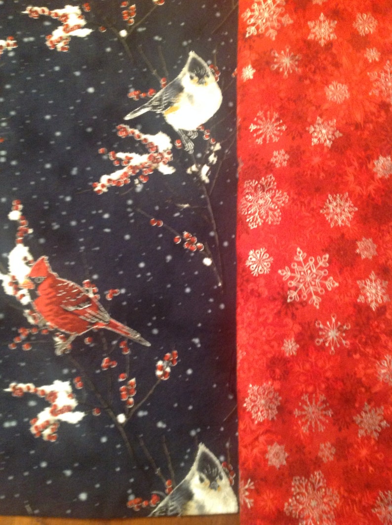 Navy blue Christmas table runner navy blue Christmas cardinal Etsy