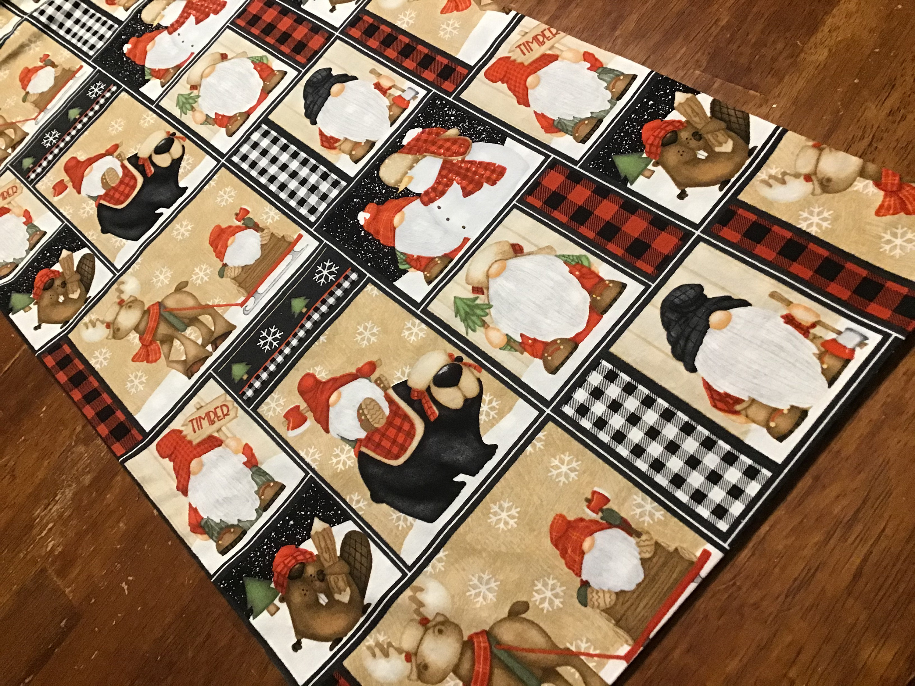 Christmas Gnome Table Runner Christmas Table Runner Reversible Etsy