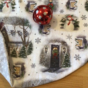 Snowman table top tree skirt Christmas snowman tree skirt country snow village gray snowflake tree skirt snowflake tree skirt snowman decor