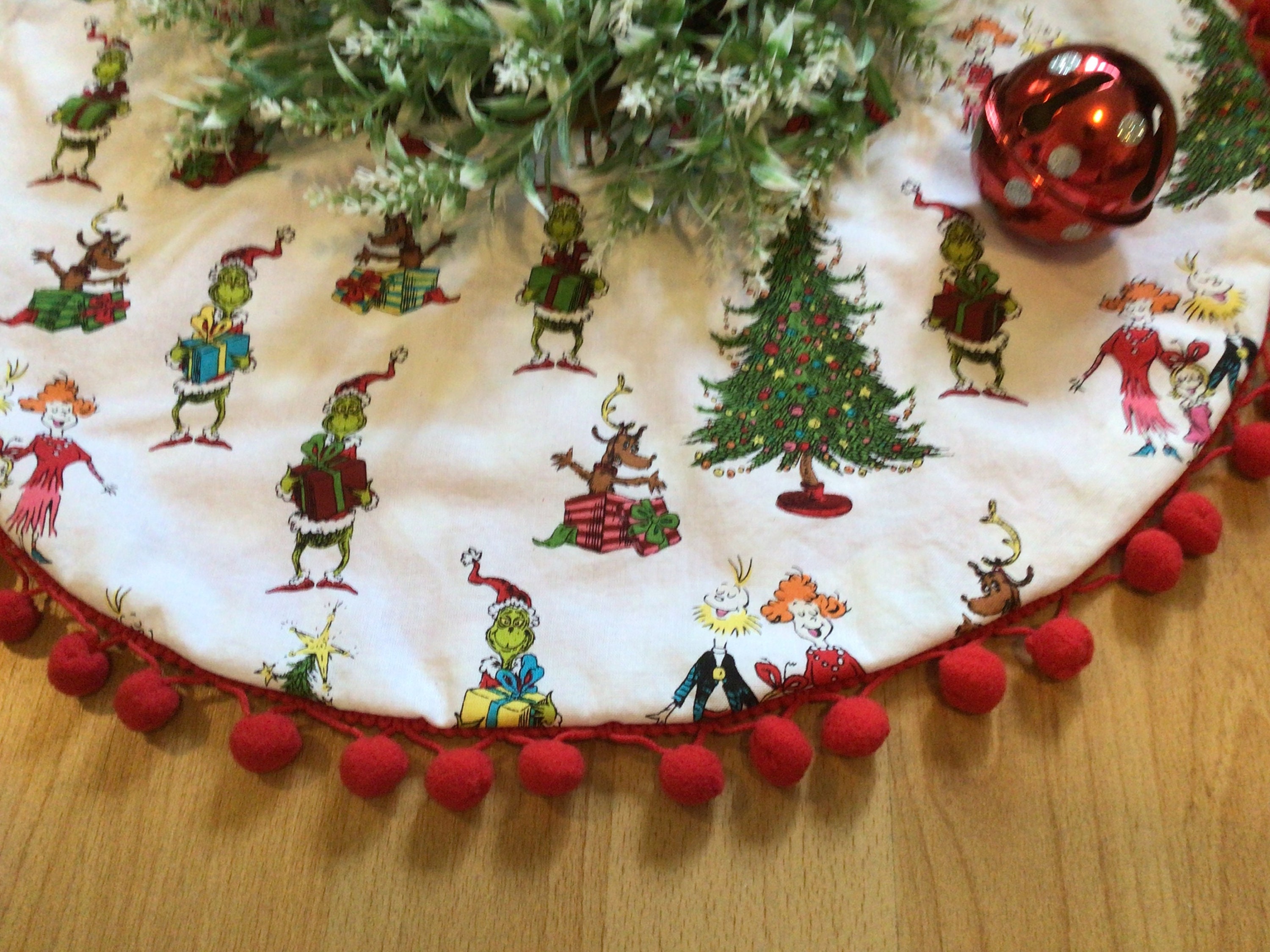 Grinch Christmas tree skirt tabletop Grinch Christmas tree Etsy