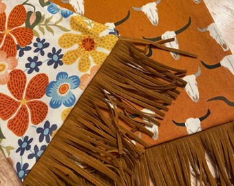 Reversible Western Table Runner: Cattle Skull & Southwest Floral