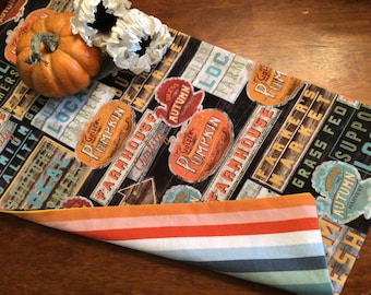 Fall Farmhouse Table Runner: Pumpkin & Produce Signs