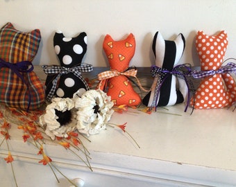 Fall cat pillow Fall tier tray autumn bowl filler Fall kitten decor Halloween kitten country farmhouse cat Autumn kitten cat lover decor