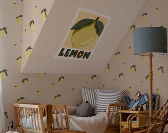 Poster citron DEKORNIK Imprimé pour chambre d'enfant, Décoration de chambre d'enfant, Décoration murale, Cadeau pour enfant